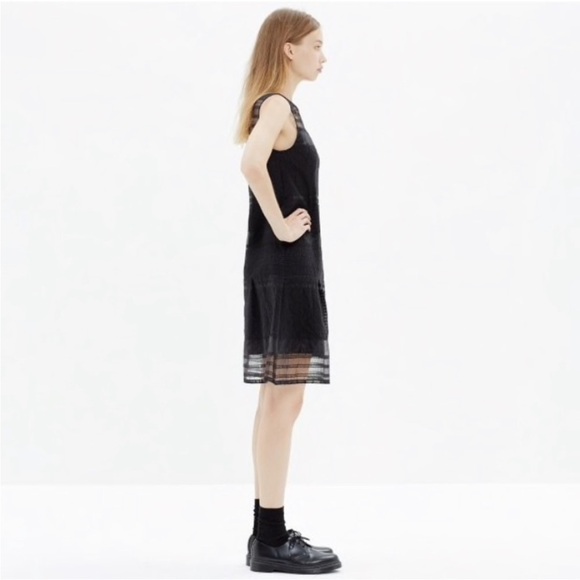 NWT Madewell Sleeveless Dusk Sheer Embroidered Black Dress Sz 2 (XS) - Picture 5 of 8